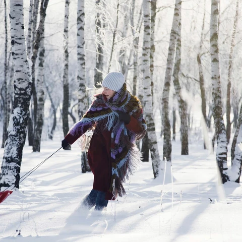 Family having fun in winter
